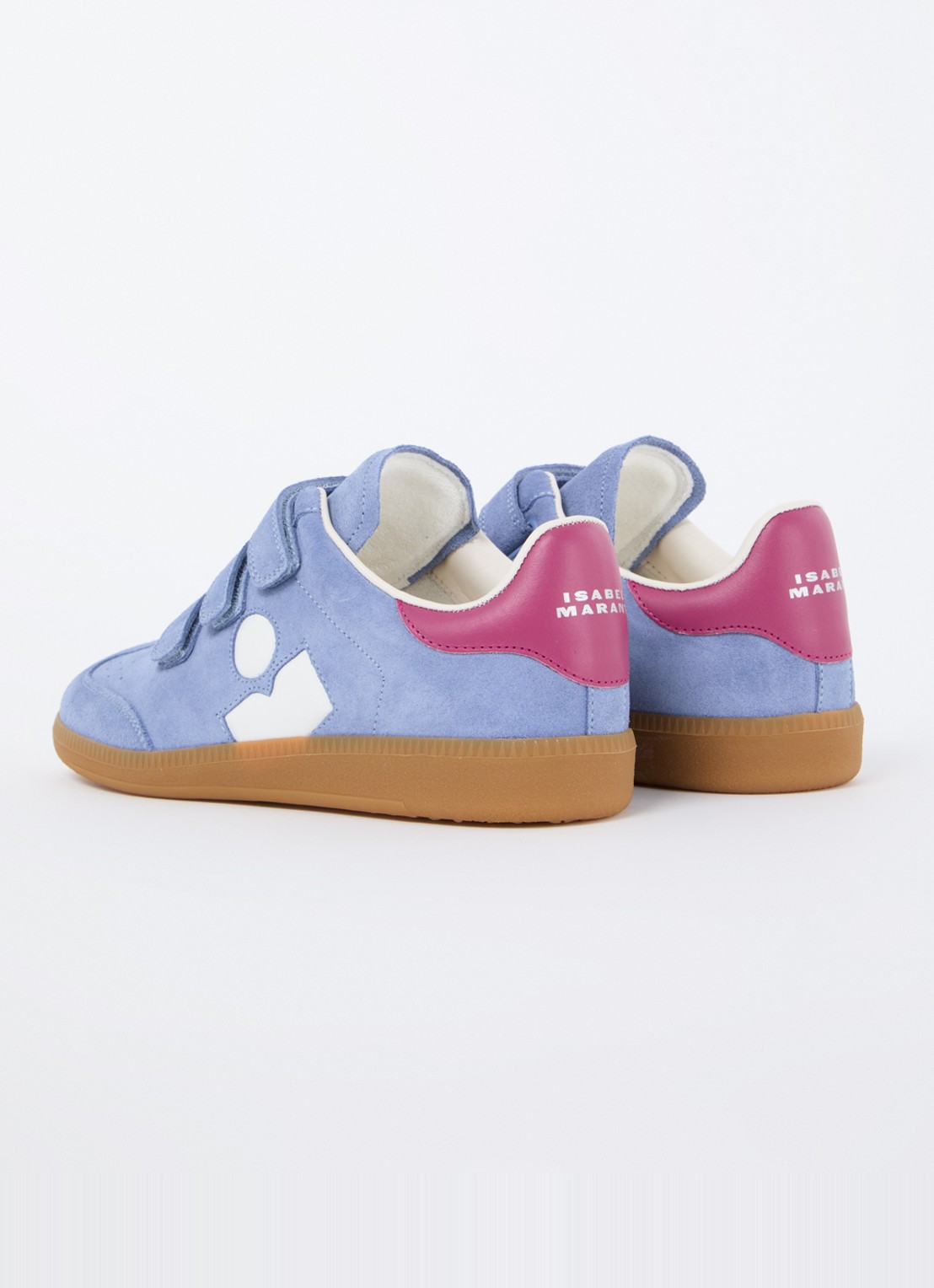 Isabel Marant Beth sneaker van kalfssuède  - achterkant staalblauw