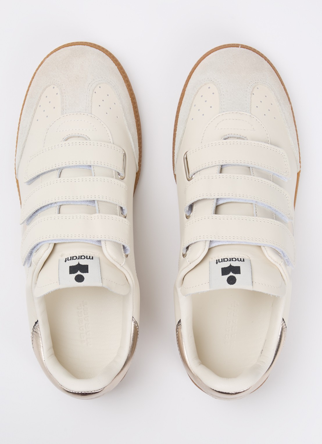 Isabel Marant Beth sneaker van leer met details van suède  - detail 2 beige