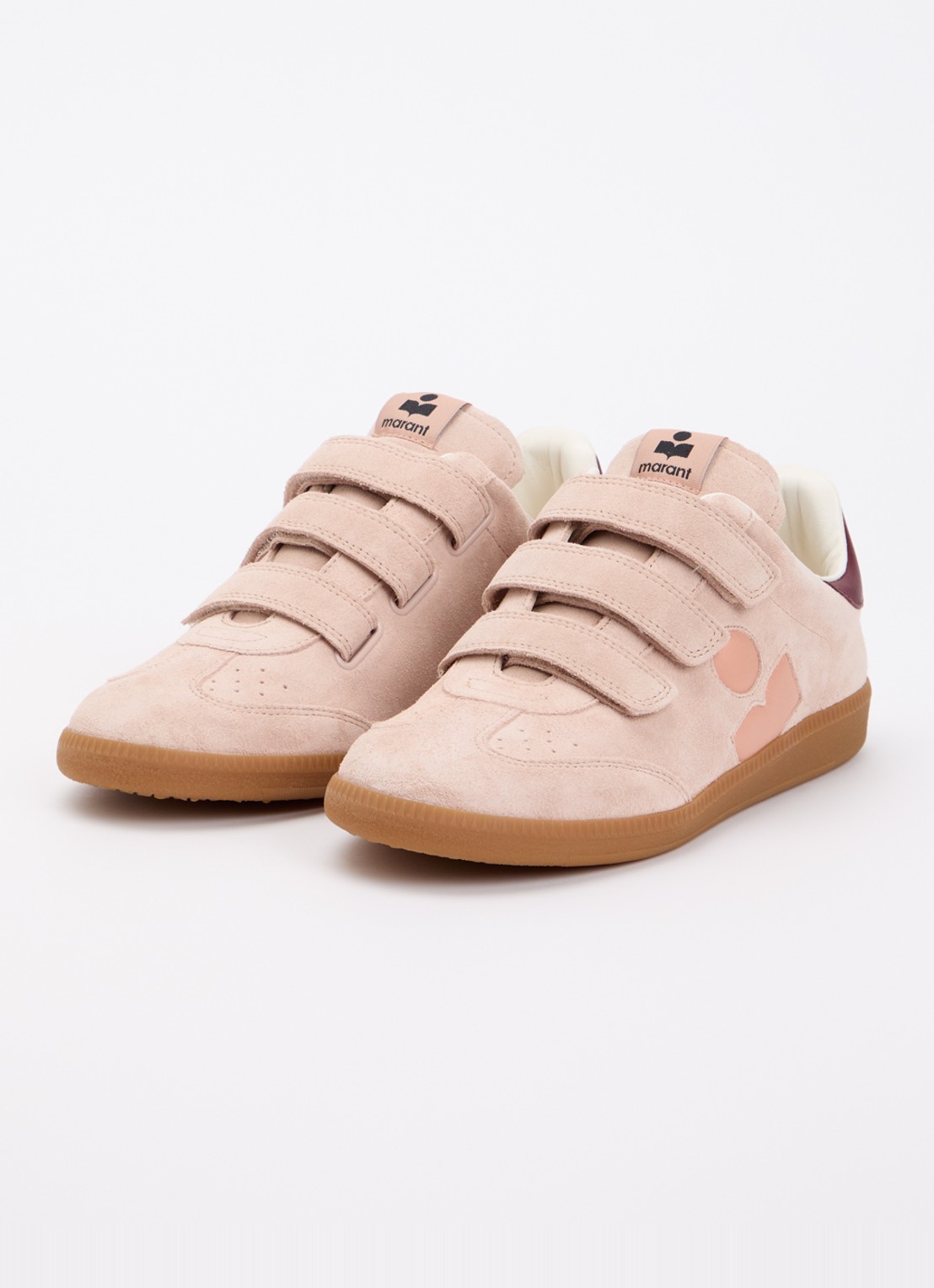 Isabel Marant Beth sneaker van leer met details van suède  - detail oudroze