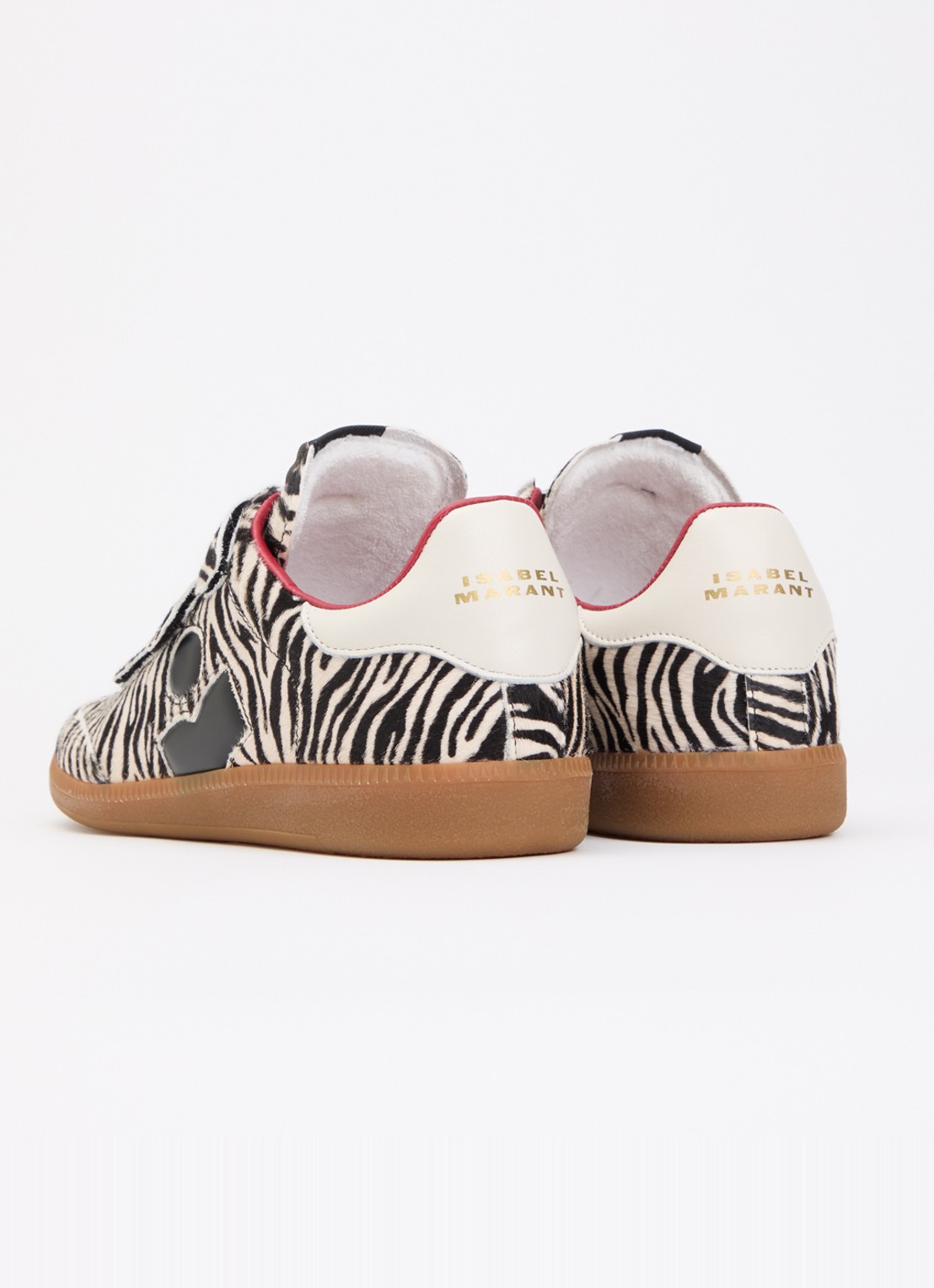 Isabel Marant Beth sneaker van leer met ponyhair - achterkant zwart