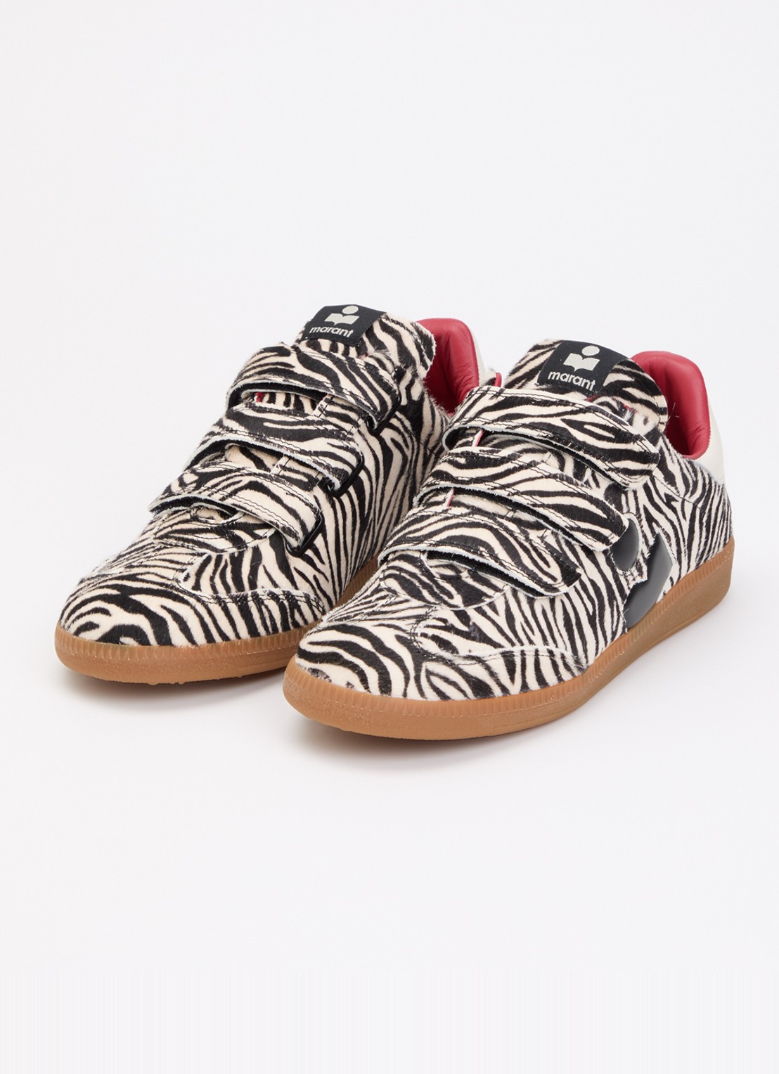 Isabel Marant Beth sneaker van leer met ponyhair - detail 3 zwart