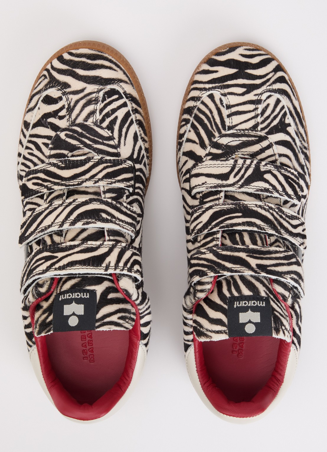 Isabel Marant Beth sneaker van leer met ponyhair - detail 4 zwart