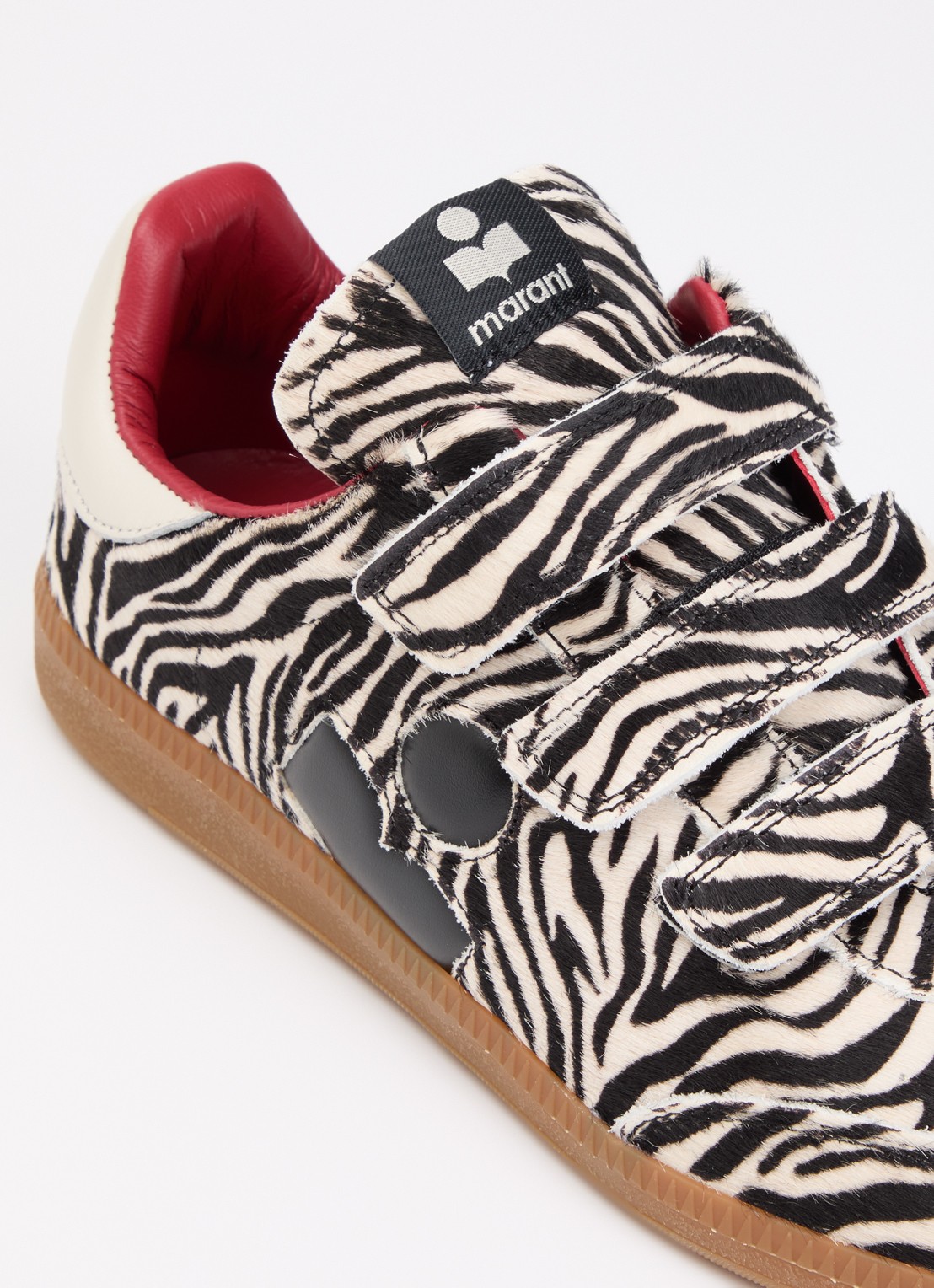 Isabel Marant Beth sneaker van leer met ponyhair - detail 6 zwart