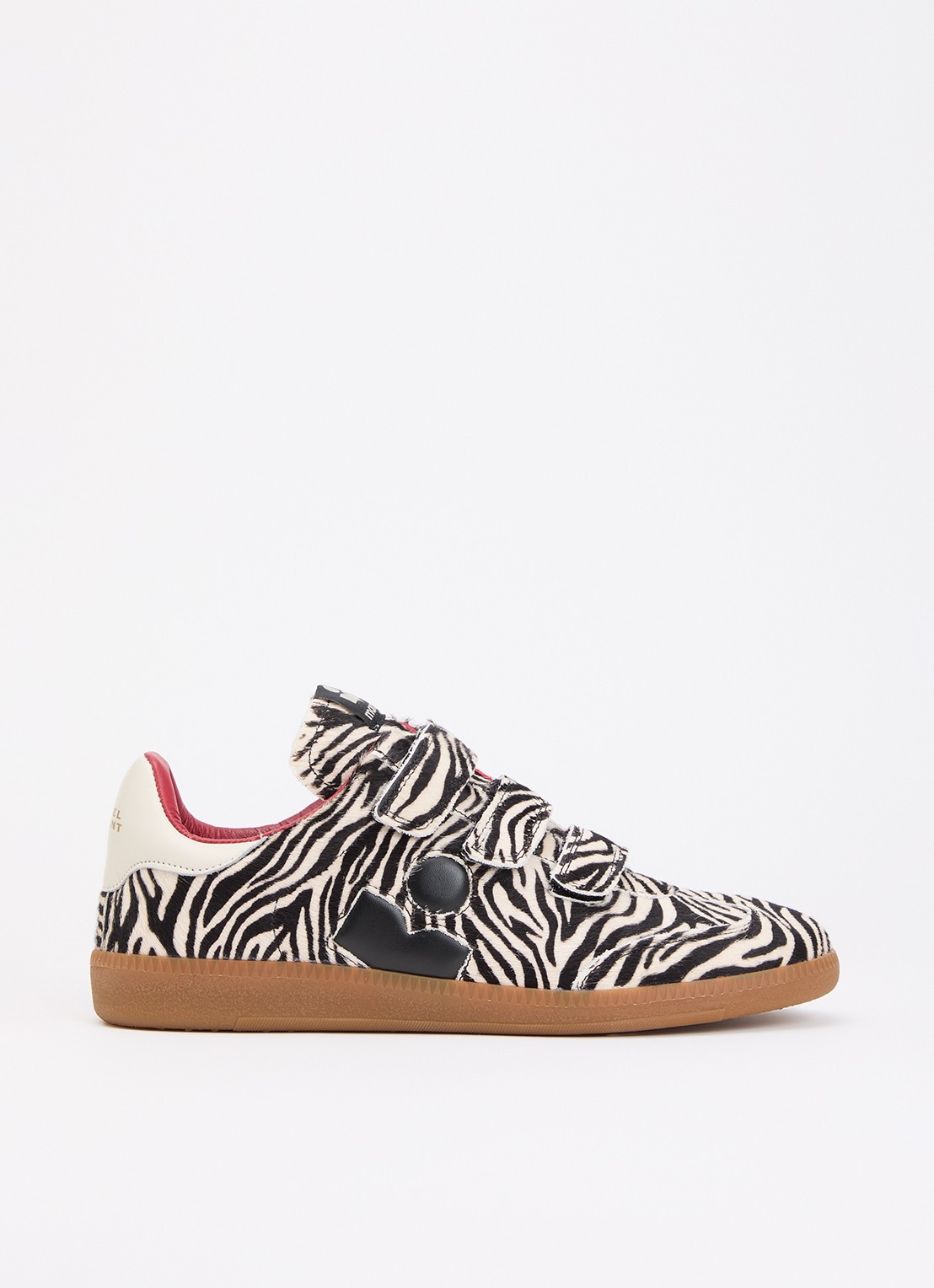Isabel Marant Beth sneaker van leer met ponyhair - voorkant 2 zwart