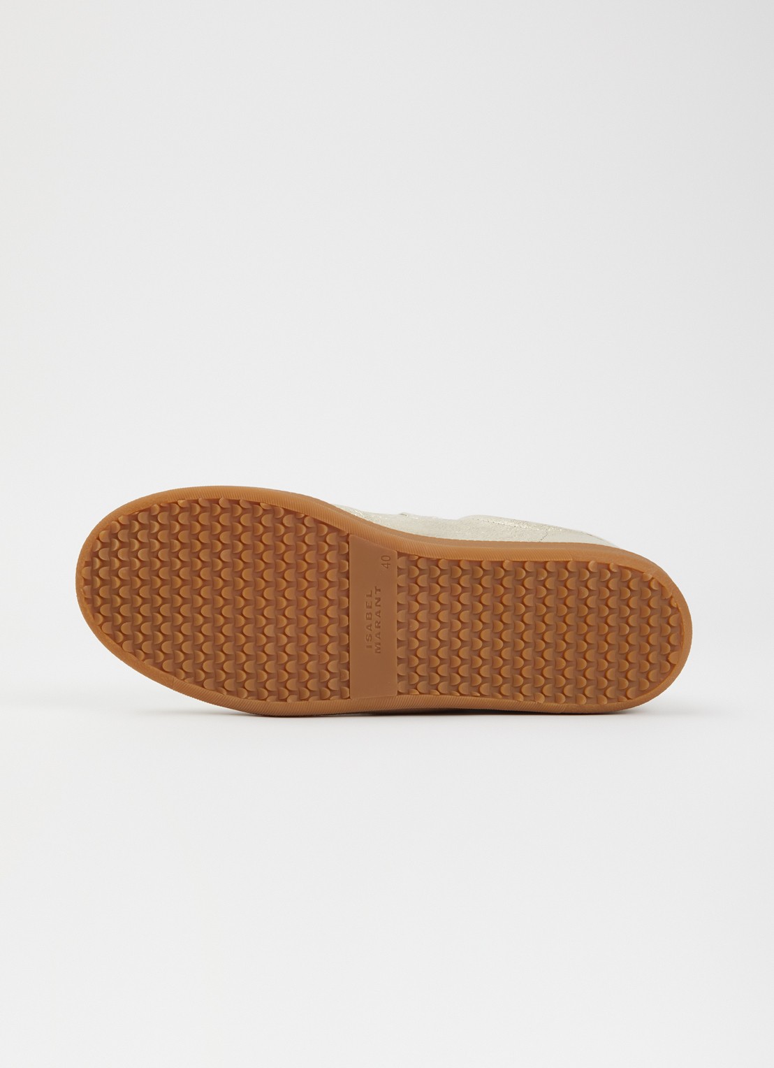 Isabel Marant Beth sneaker van schapenleer met metallic finish - detail 4 goud