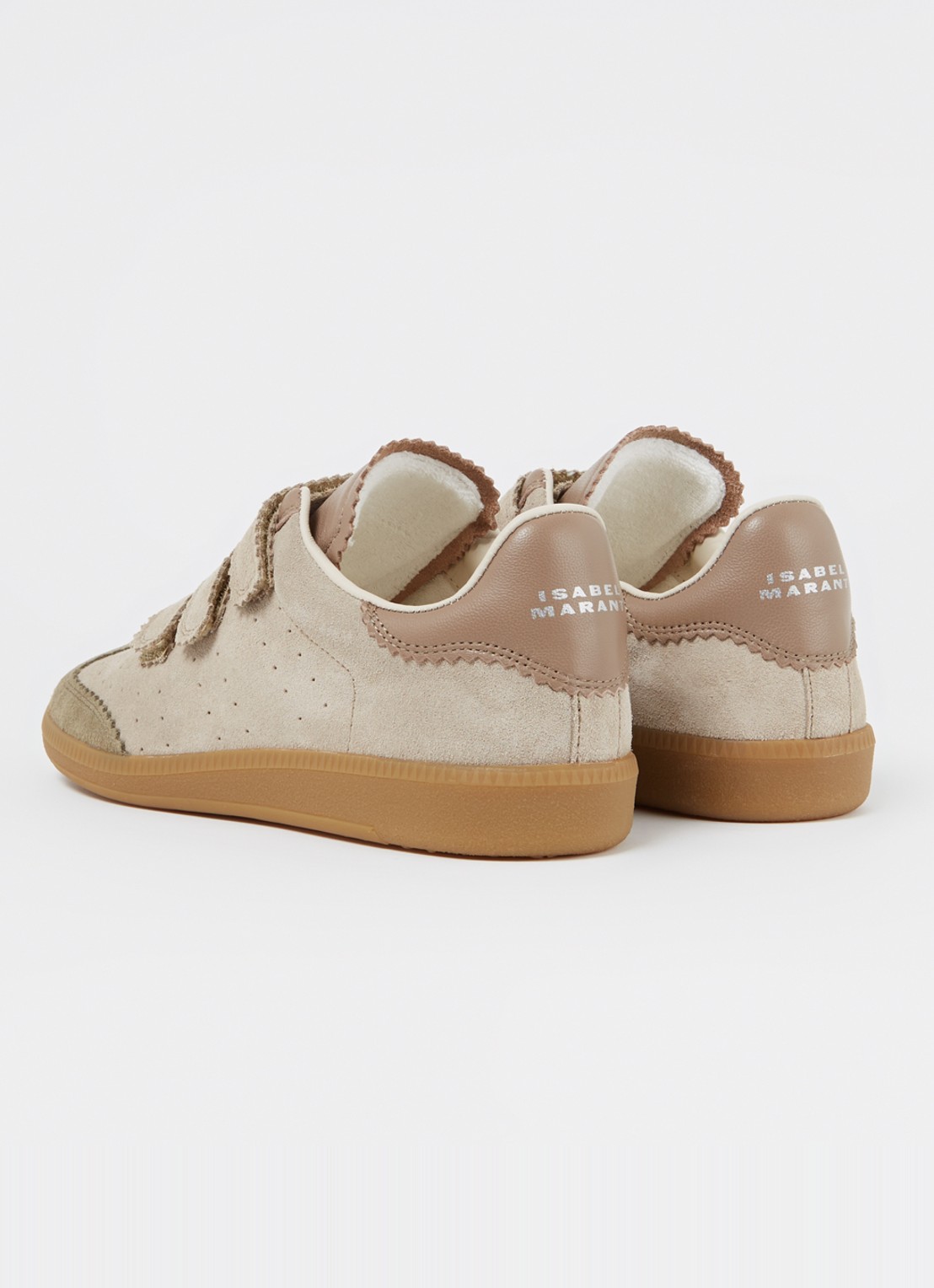 Isabel Marant Beth sneaker van suède met leren details - achterkant taupe