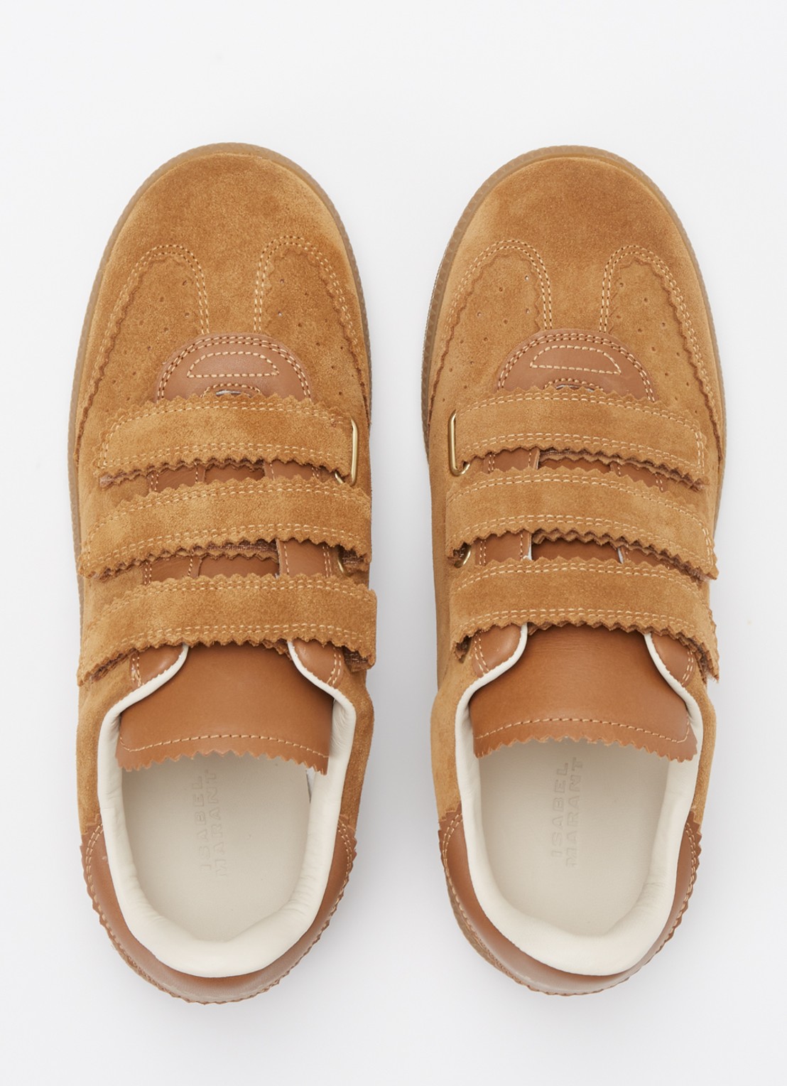 Isabel Marant Beth sneaker van suède met leren details - detail 4 cognac