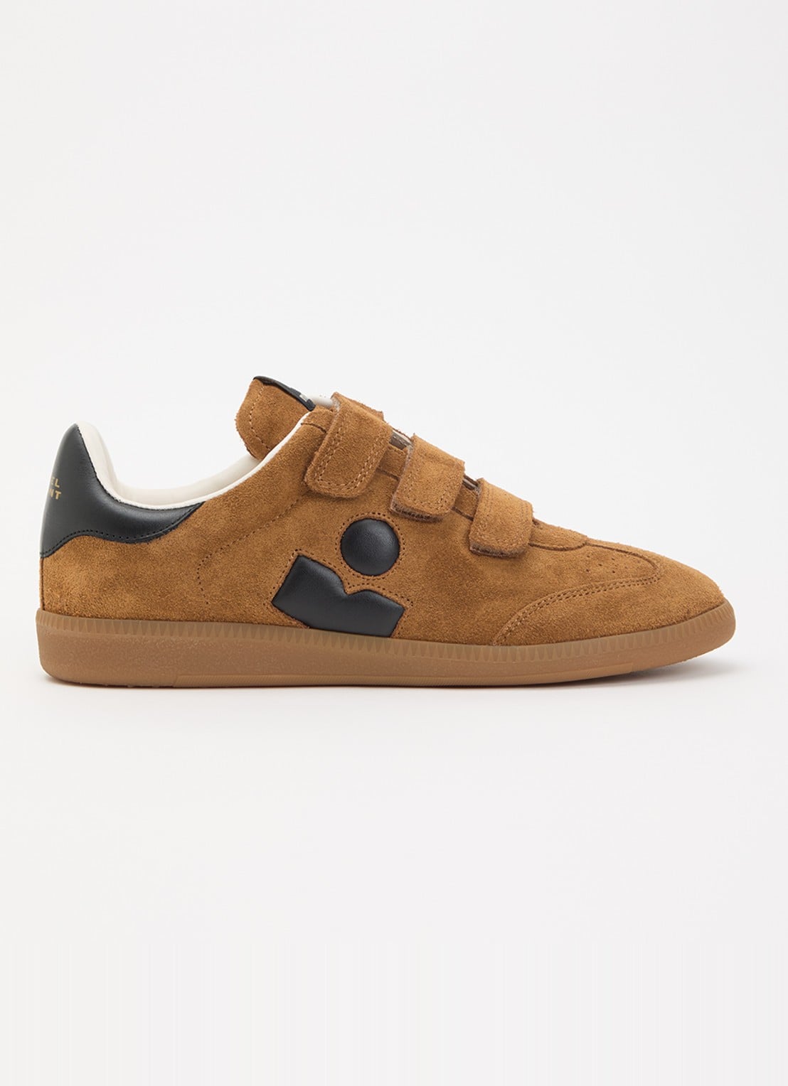 Isabel Marant Beth sneakers van suéde met logo  - voorkant 2 cognac