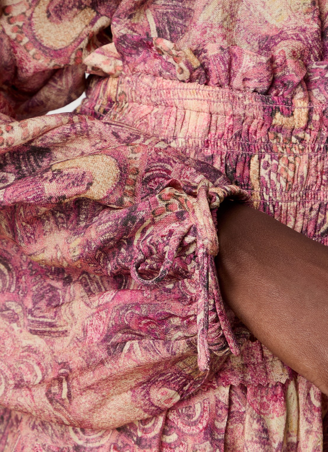 Isabel Marant Blouse van zijde met print - detail 2 donkerroze
