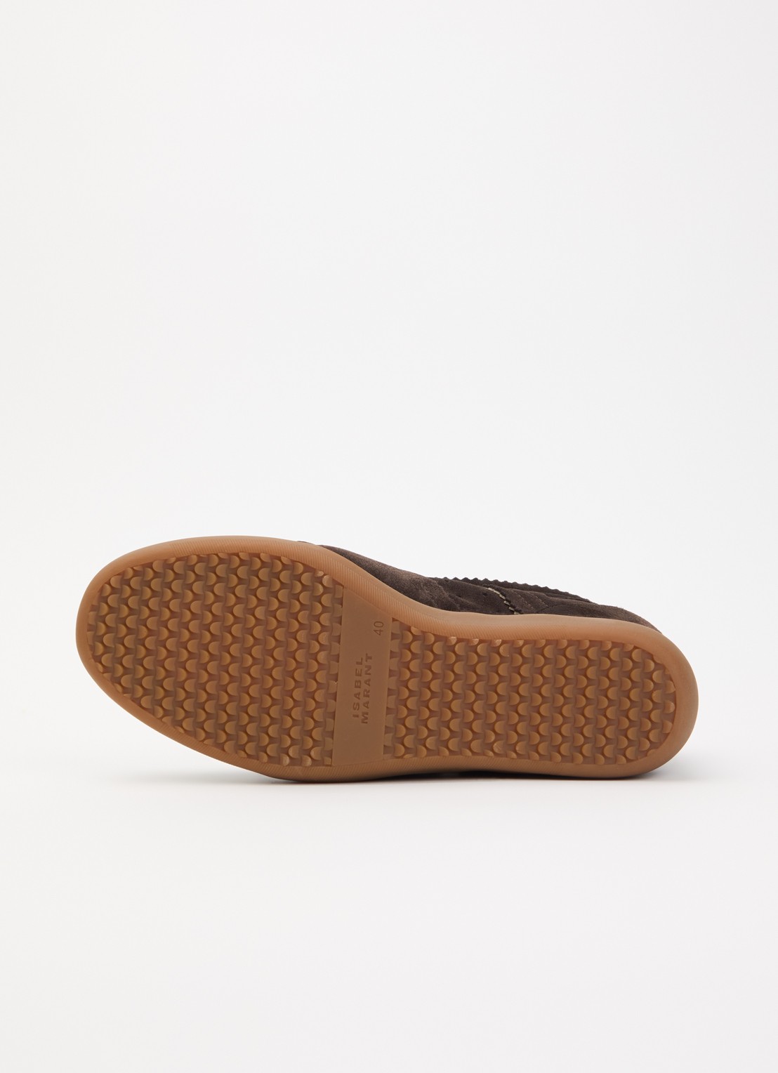 Isabel Marant Bobby sneakerwedge van kalfssuéde  - detail 4 chocoladebruin
