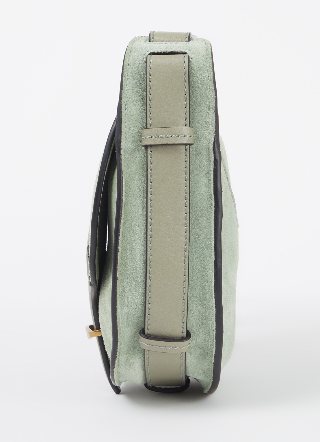 Isabel Marant Botsy crossbodytas van kalfssuède met leren details - detail 5 groen