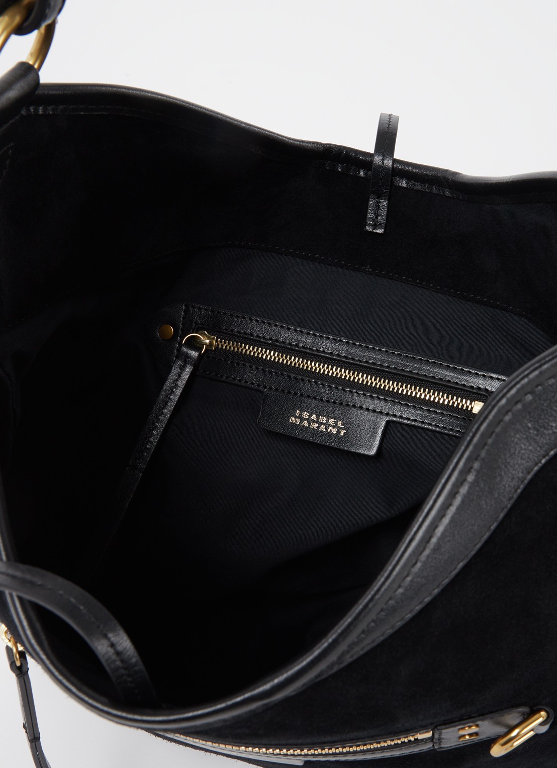 Isabel Marant Botsy Day schoudertas van kalfssuède - detail 3 zwart