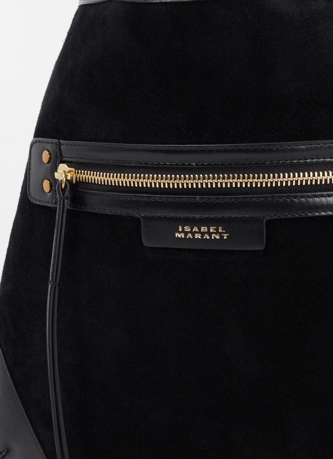 Isabel Marant Botsy Day schoudertas van kalfssuède - detail 5 zwart