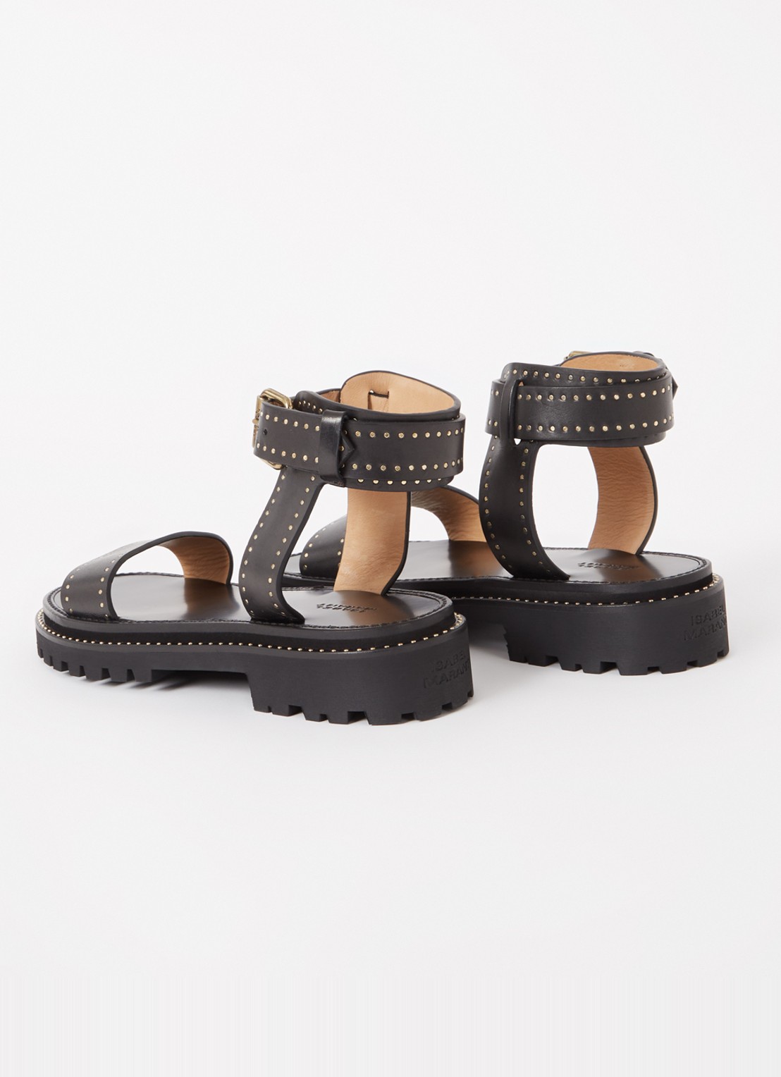 Isabel Marant Breena sandaal van leer met studs - achterkant 7 zwart