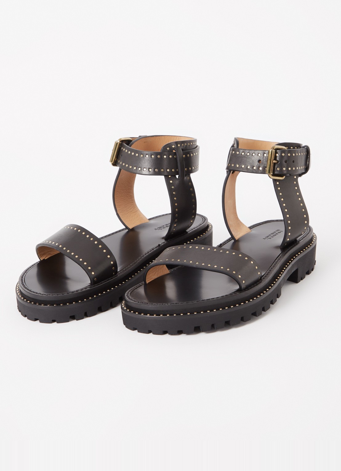 Isabel Marant Breena sandaal van leer met studs - detail 3 zwart