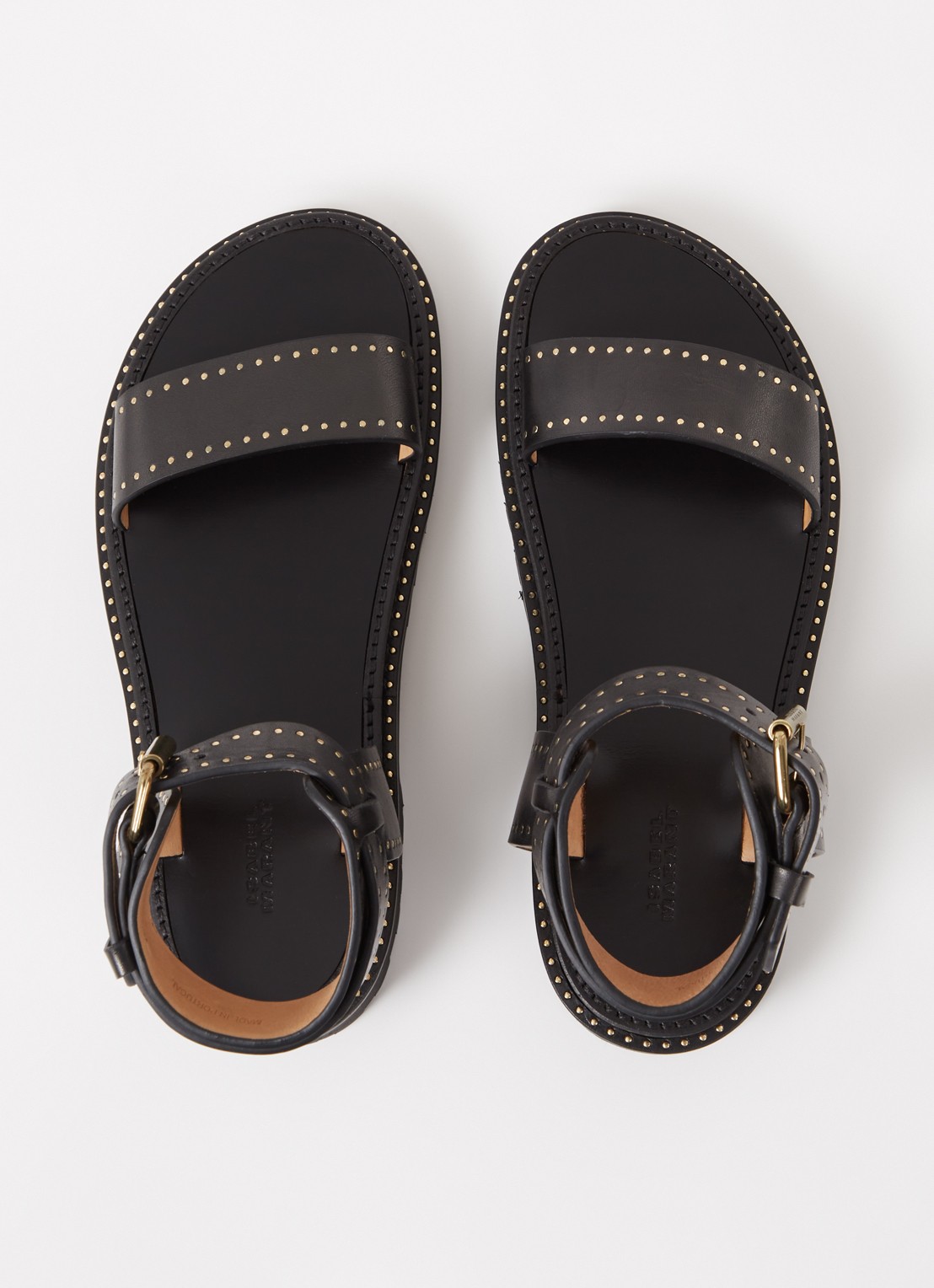 Isabel Marant Breena sandaal van leer met studs - detail 4 zwart