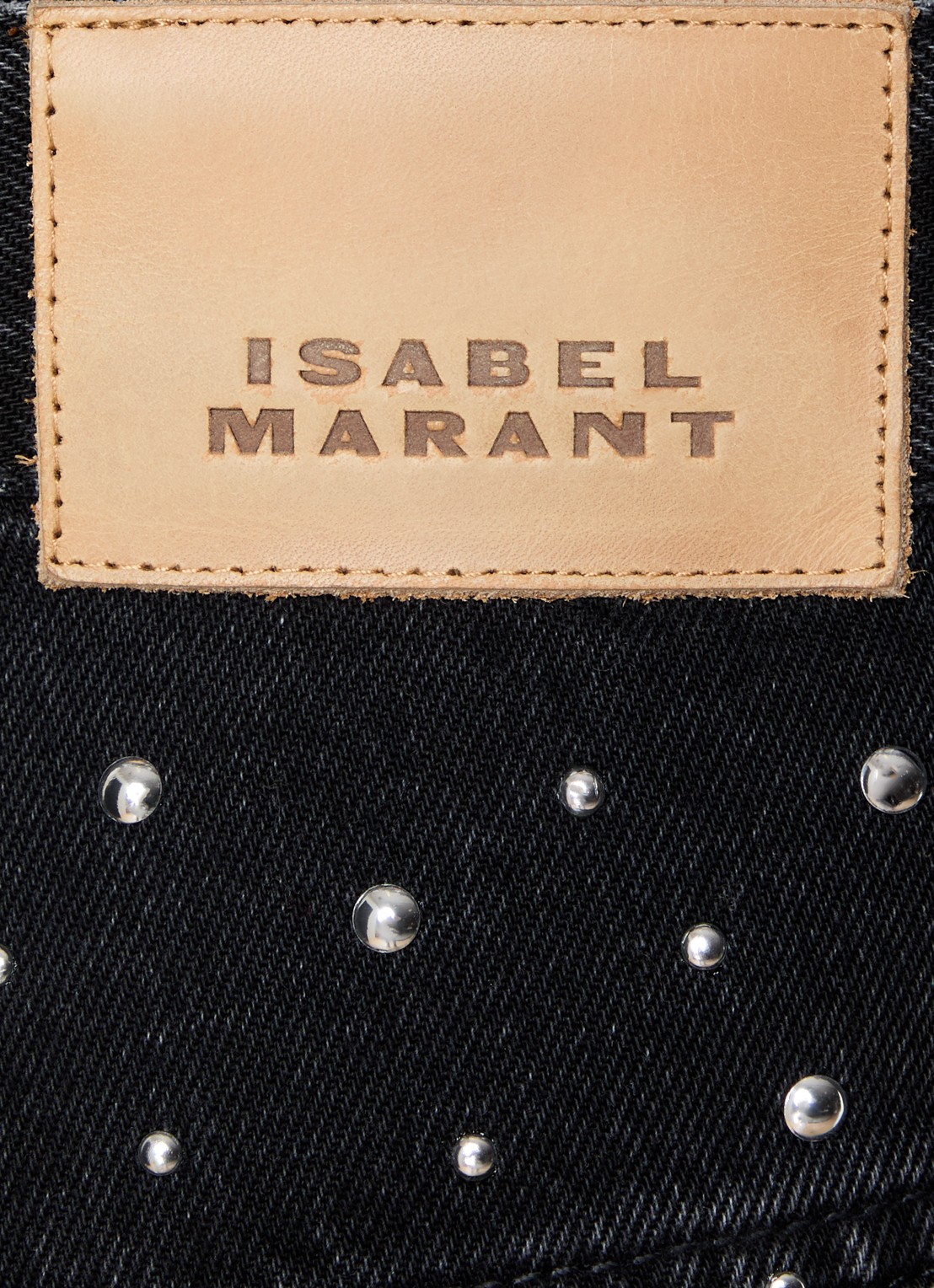 Isabel Marant Brinsa high waist tapered jeans met studs - detail 3 zwart