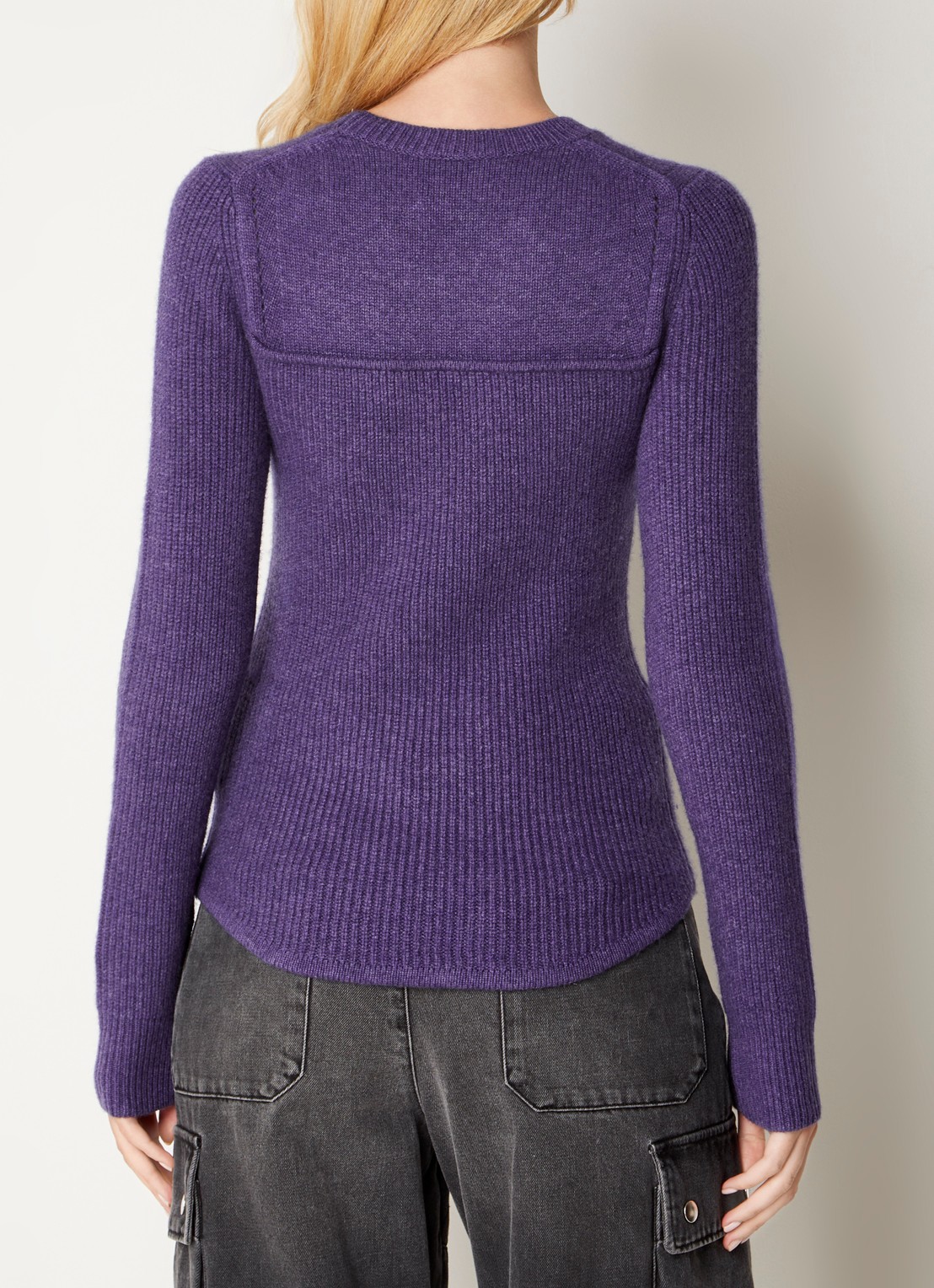 Isabel Marant Brumea fijngebreide pullover in kasjmierblend - achterkant paars