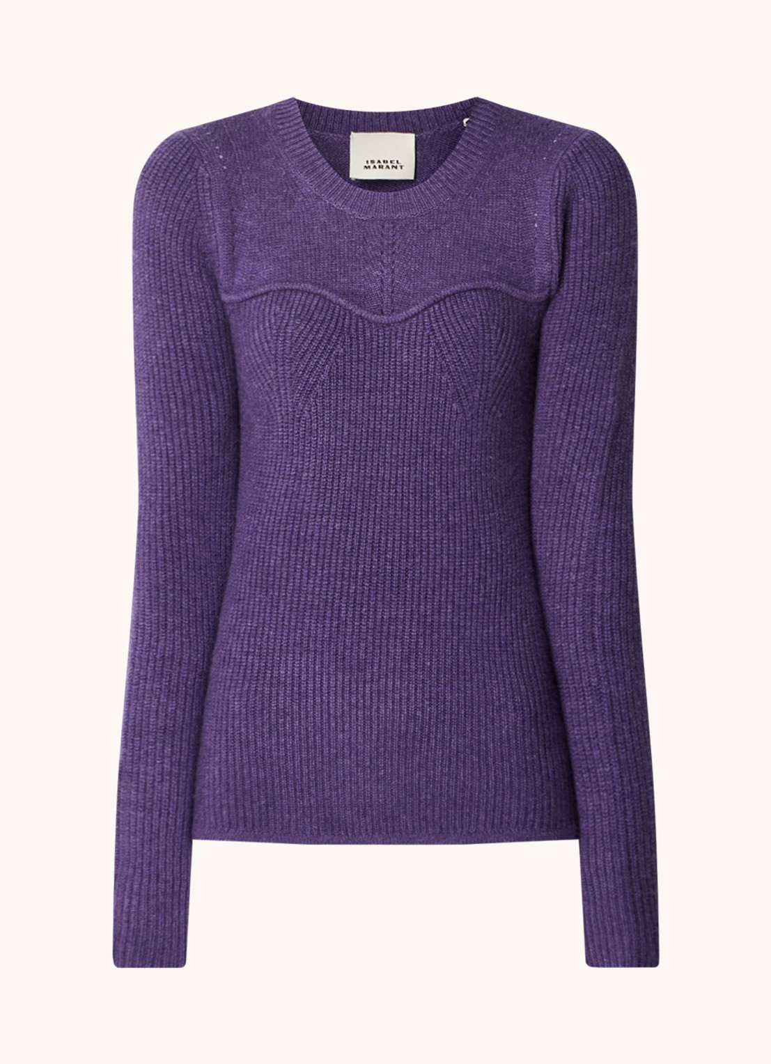 Isabel Marant Brumea fijngebreide pullover in kasjmierblend - voorkant 4 paars