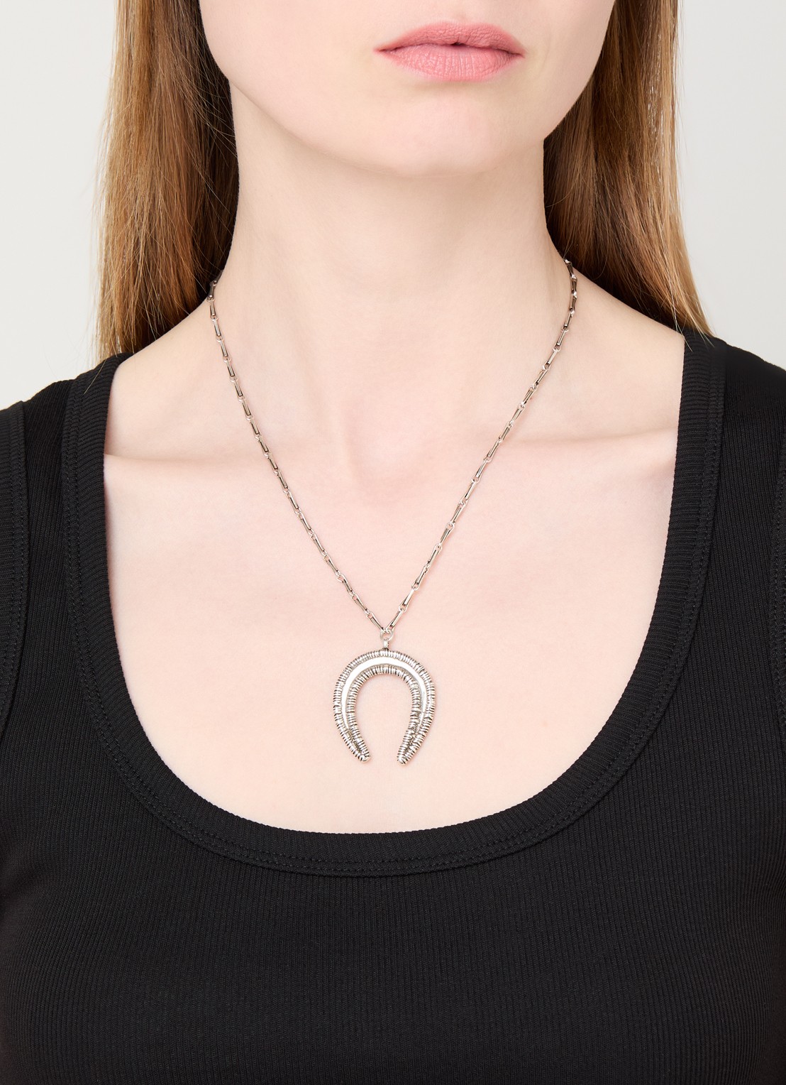 Isabel Marant Bryne schakelketting met hanger - voorkant 2 zilver