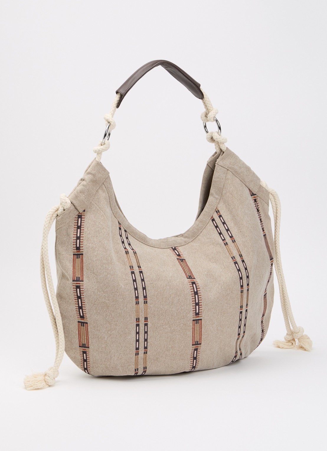 Isabel Marant Byron schoudertas met borduring - achterkant 6 zand