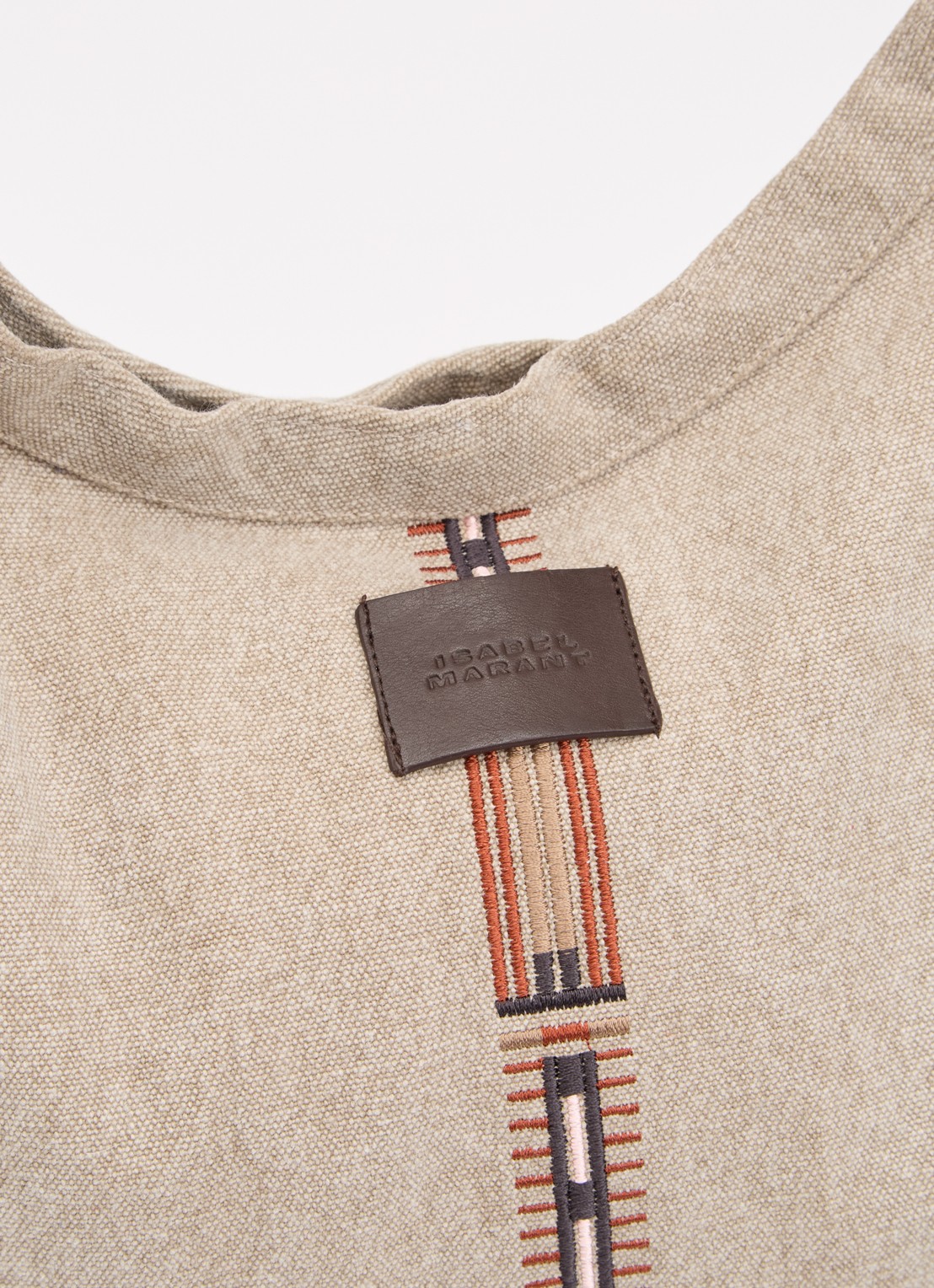 Isabel Marant Byron schoudertas met borduring - detail 3 zand