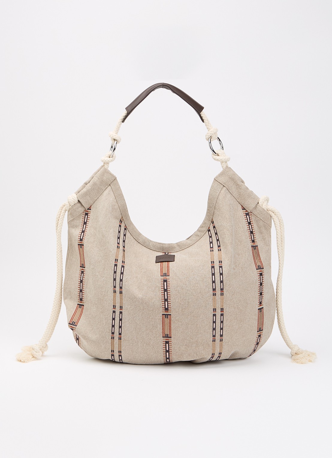 Isabel Marant Byron schoudertas met borduring - voorkant 5 zand