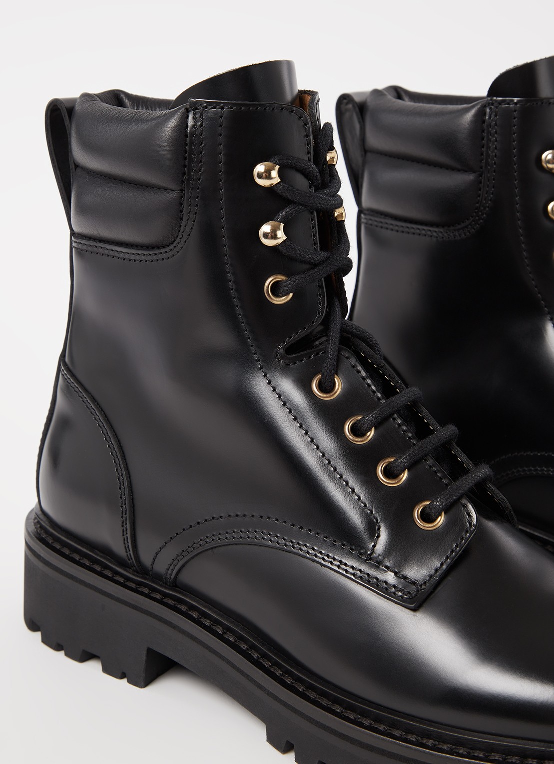 Isabel Marant Campa biker boot van kalfsleer - detail 6 zwart