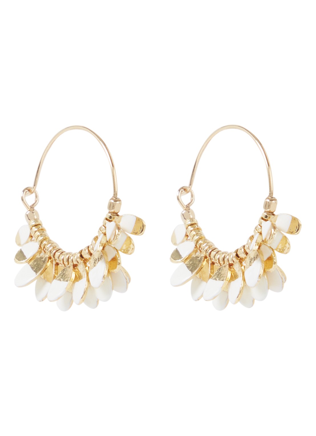 Isabel Marant Casablanca oorringen met hanger - voorkant gebroken wit