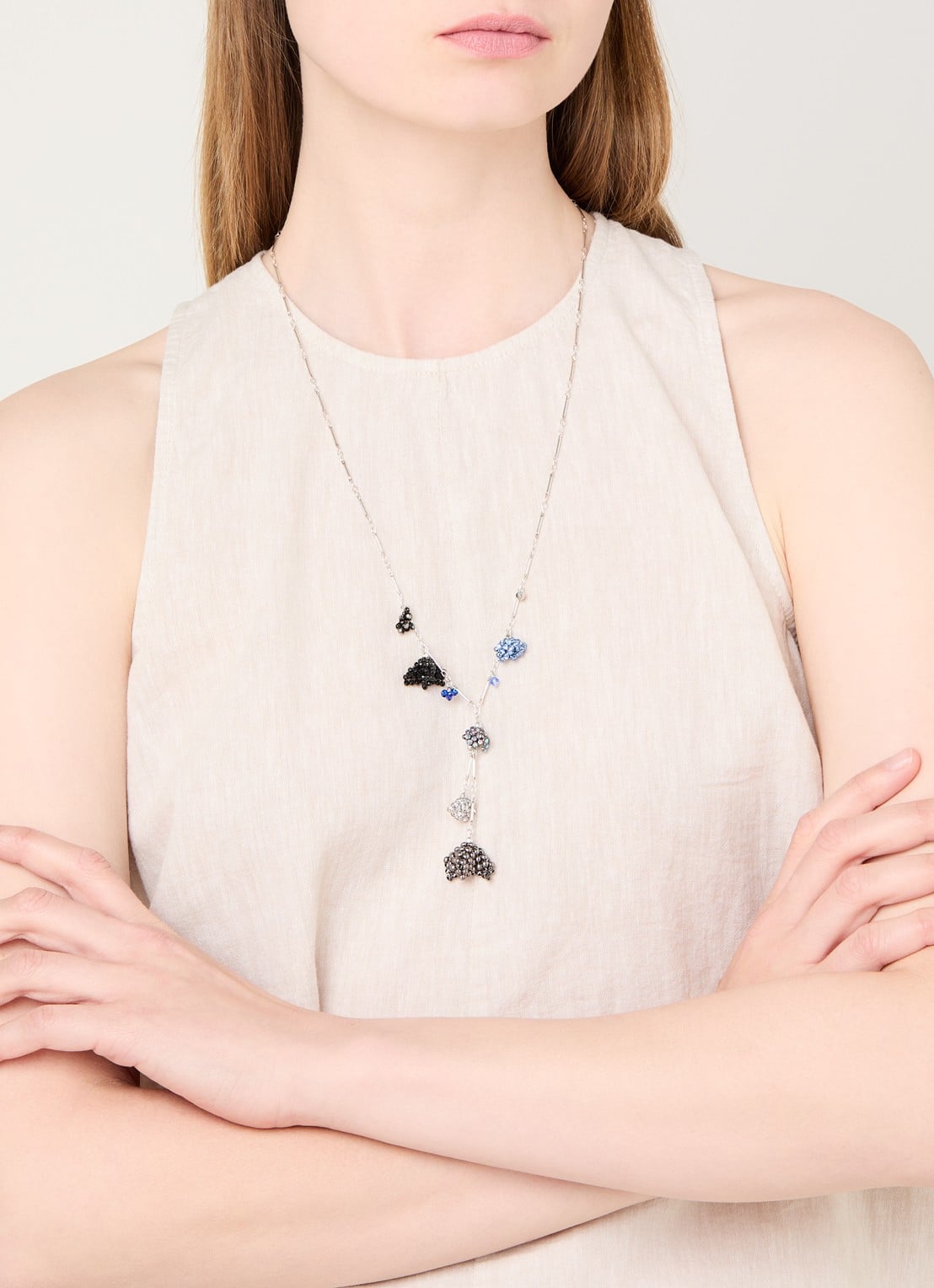 Isabel Marant Catalina ketting met hanger - voorkant 2 blauw