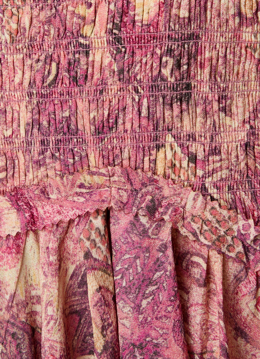 Isabel Marant Ceiva minirok van zijde met print - detail 3 donkerroze