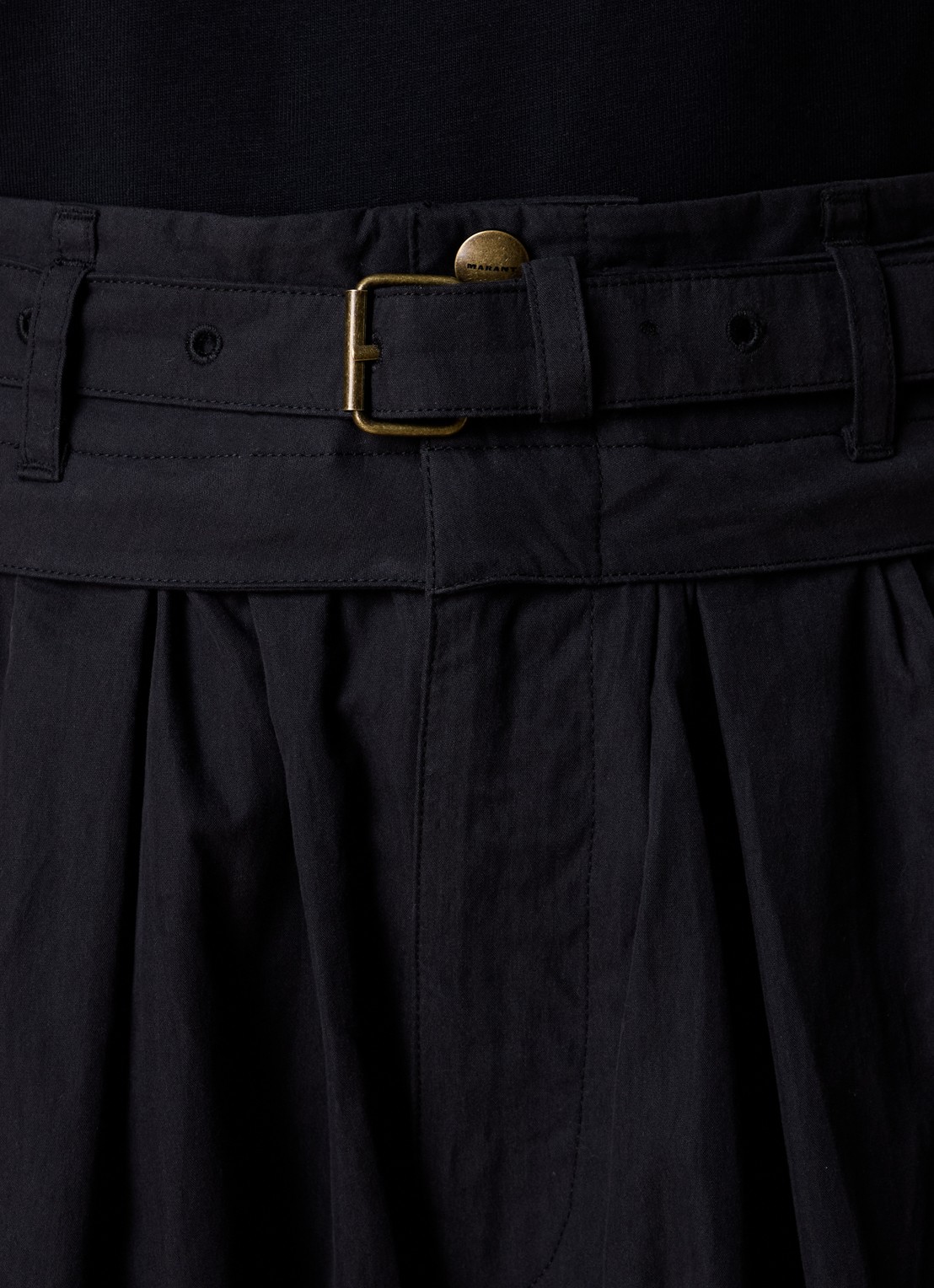 Isabel Marant Celia high waist loose fit broek met ceintuur - detail 4 zwart