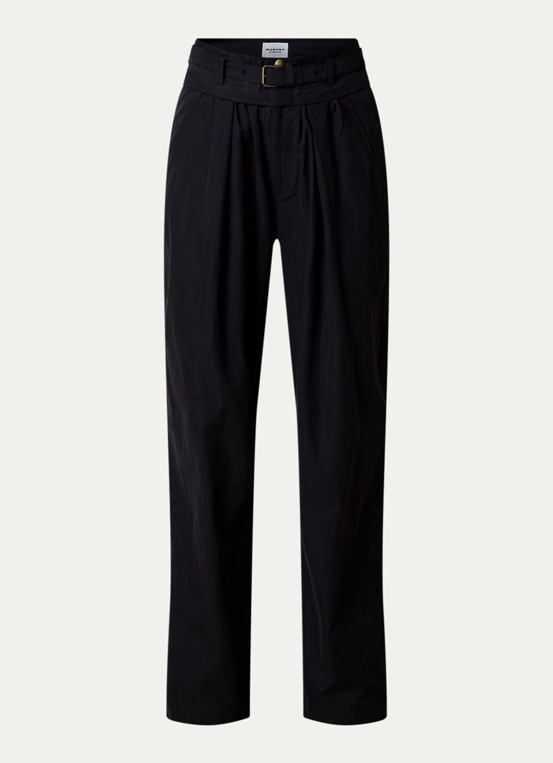 Isabel Marant Celia high waist loose fit broek met ceintuur - voorkant zwart