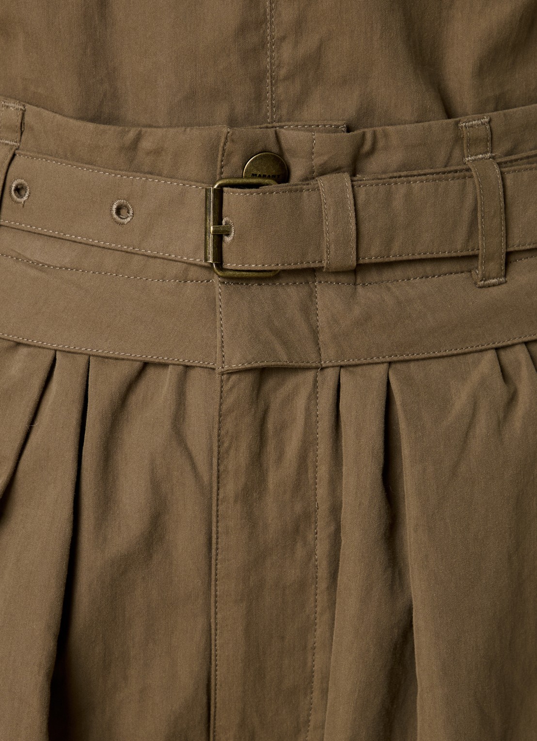 Isabel Marant Celia high waist loose fit broek met ceintuur - detail 5 khaki