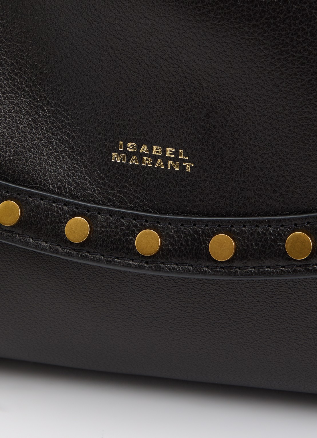 Isabel Marant Chany M schoudertas van lamsleer met studs en afneembare schouderriem - detail 3 zwart