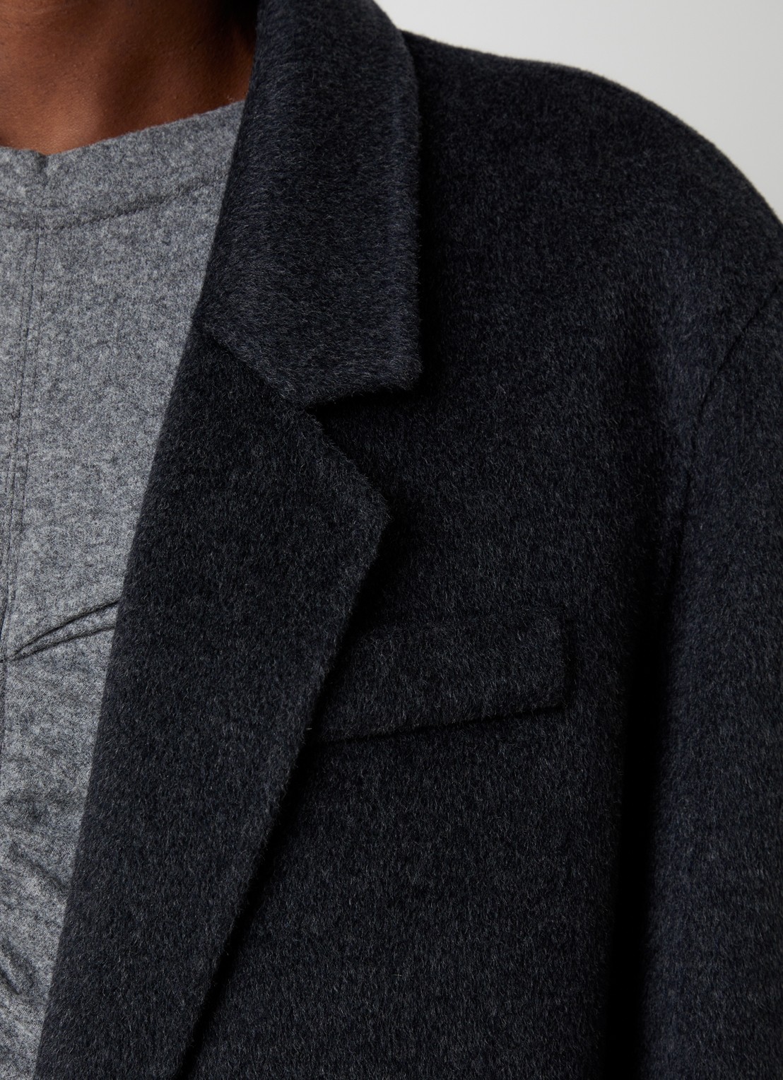 Isabel Marant Clesa mantel in kasjmierblend met steekzakken - detail 3 antraciet
