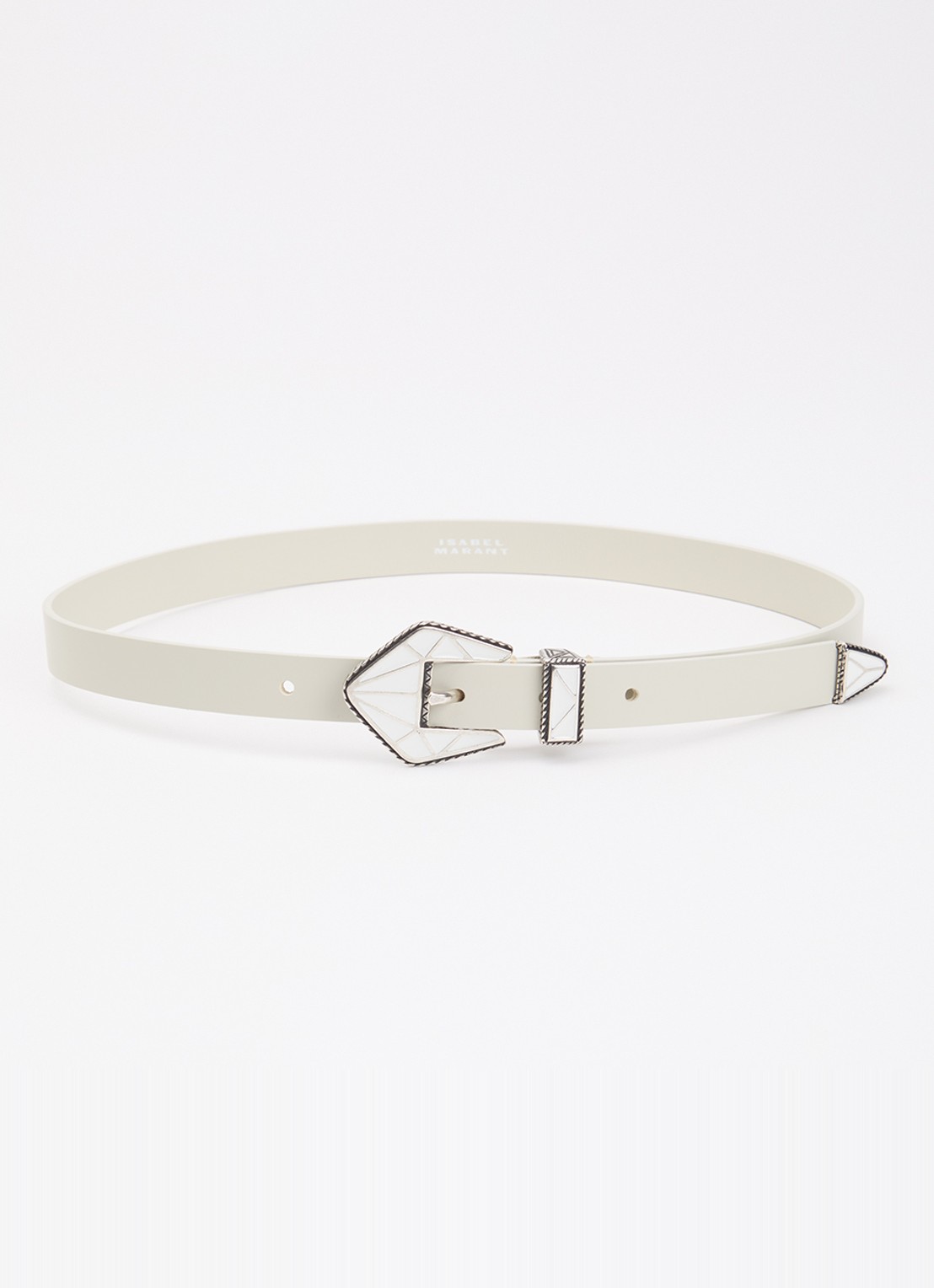 Isabel Marant Coraline riem van leer - voorkant gebroken wit