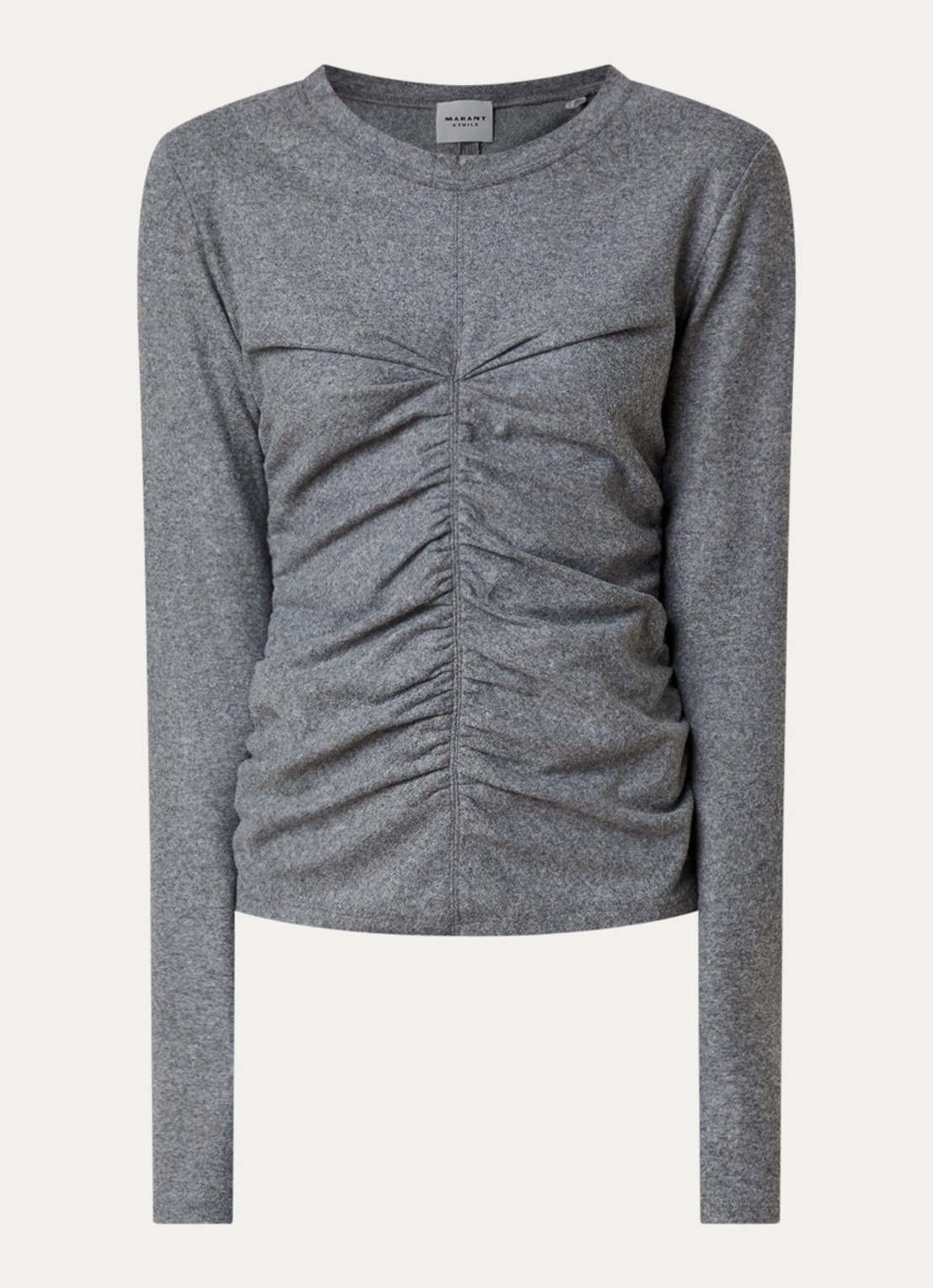 Isabel Marant Dalesa top in wolblend met stretch - voorkant 3 grijs