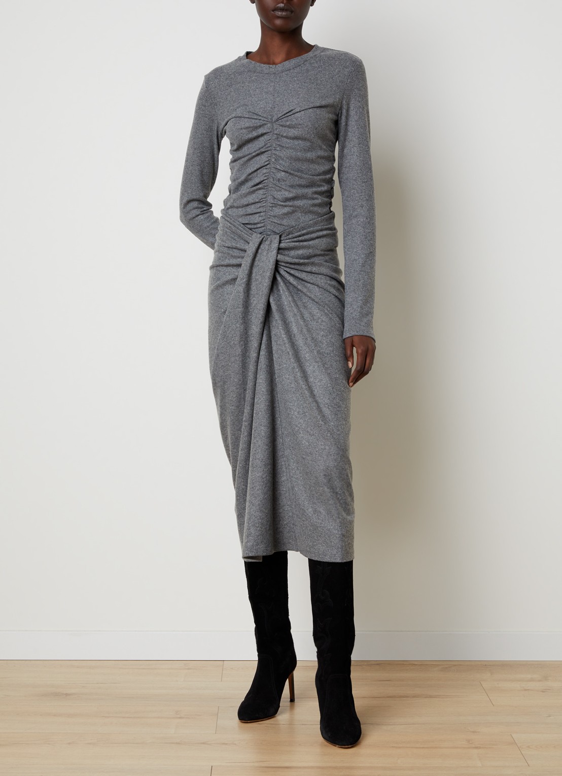 Isabel Marant Dalesa top in wolblend met stretch - voorkant 4 grijs