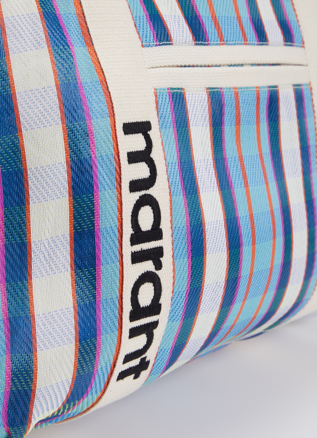 Isabel Marant Darwen shopper met ruitdessin  - detail 5 blauwgrijs