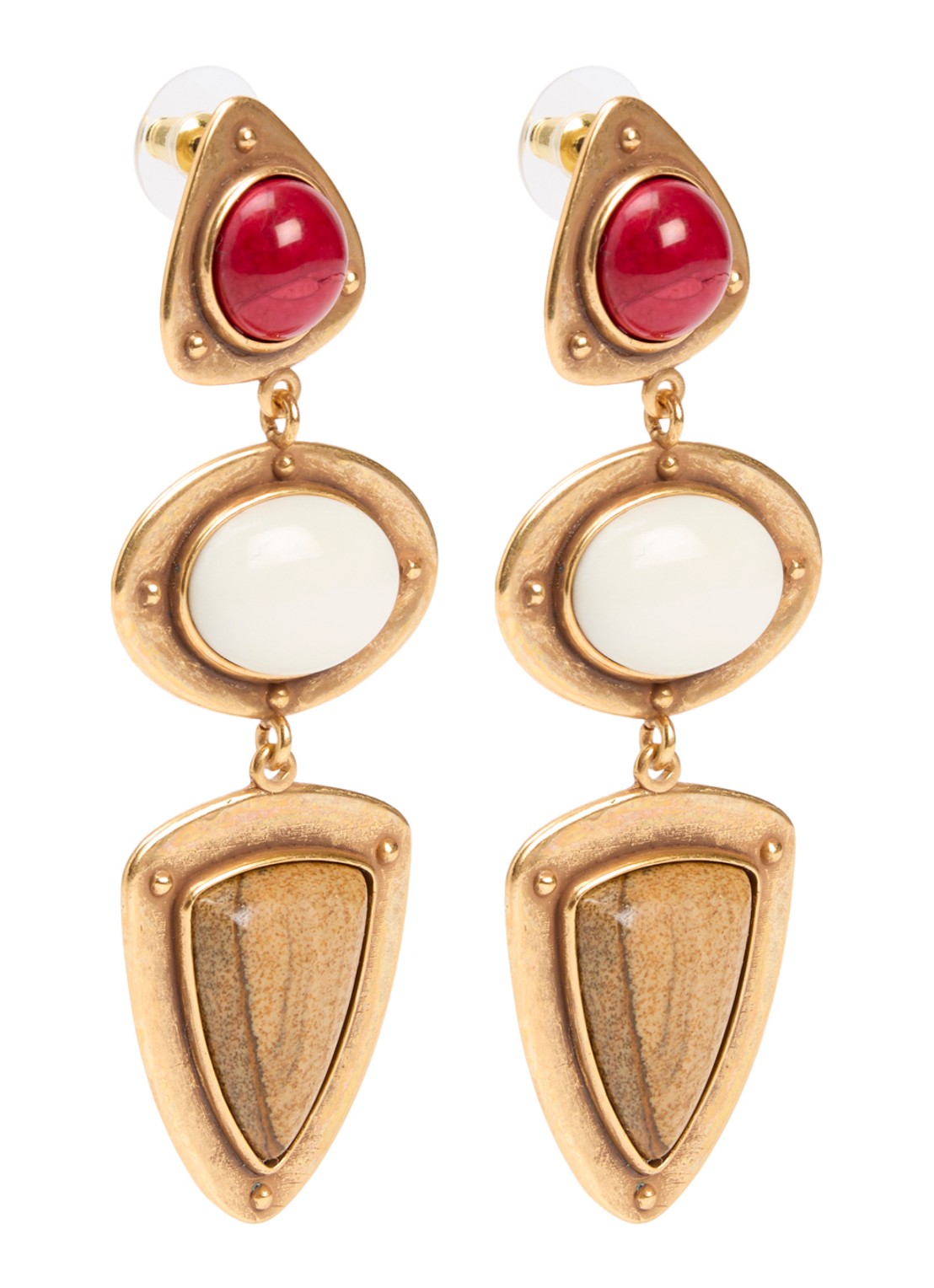 Isabel Marant Dees oorstekers met edelsteen - voorkant 2 goud