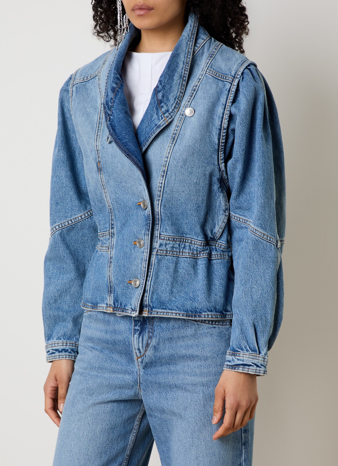 Isabel Marant Dolie spijkerjas met steekzakken - detail 4 indigo