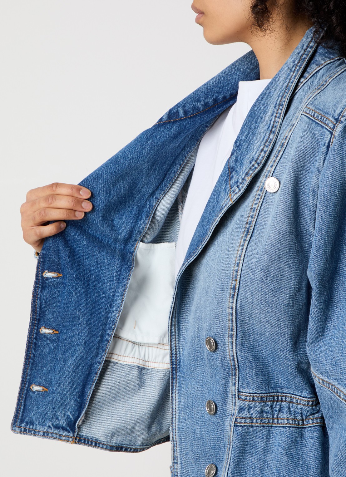 Isabel Marant Dolie spijkerjas met steekzakken - detail 5 indigo