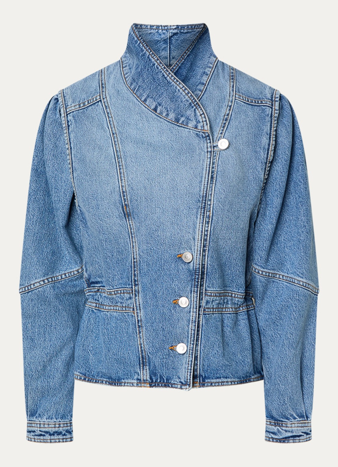 Isabel Marant Dolie spijkerjas met steekzakken - voorkant 2 indigo