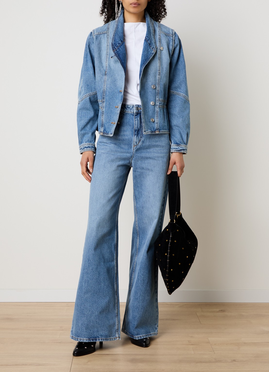 Isabel Marant Dolie spijkerjas met steekzakken - voorkant 3 indigo