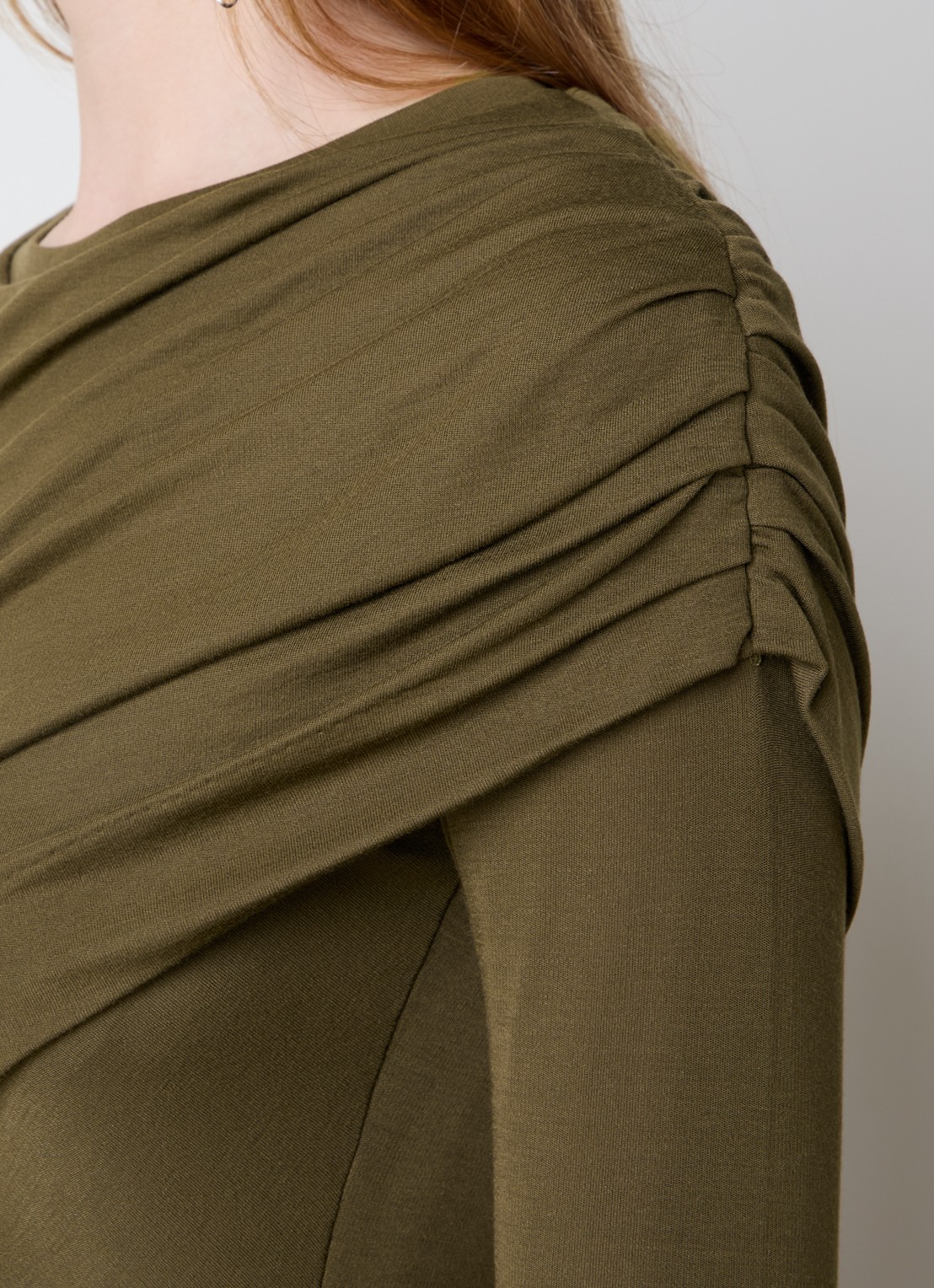 Isabel Marant Dressi top met gedrapeerd detail - detail 3 legergroen