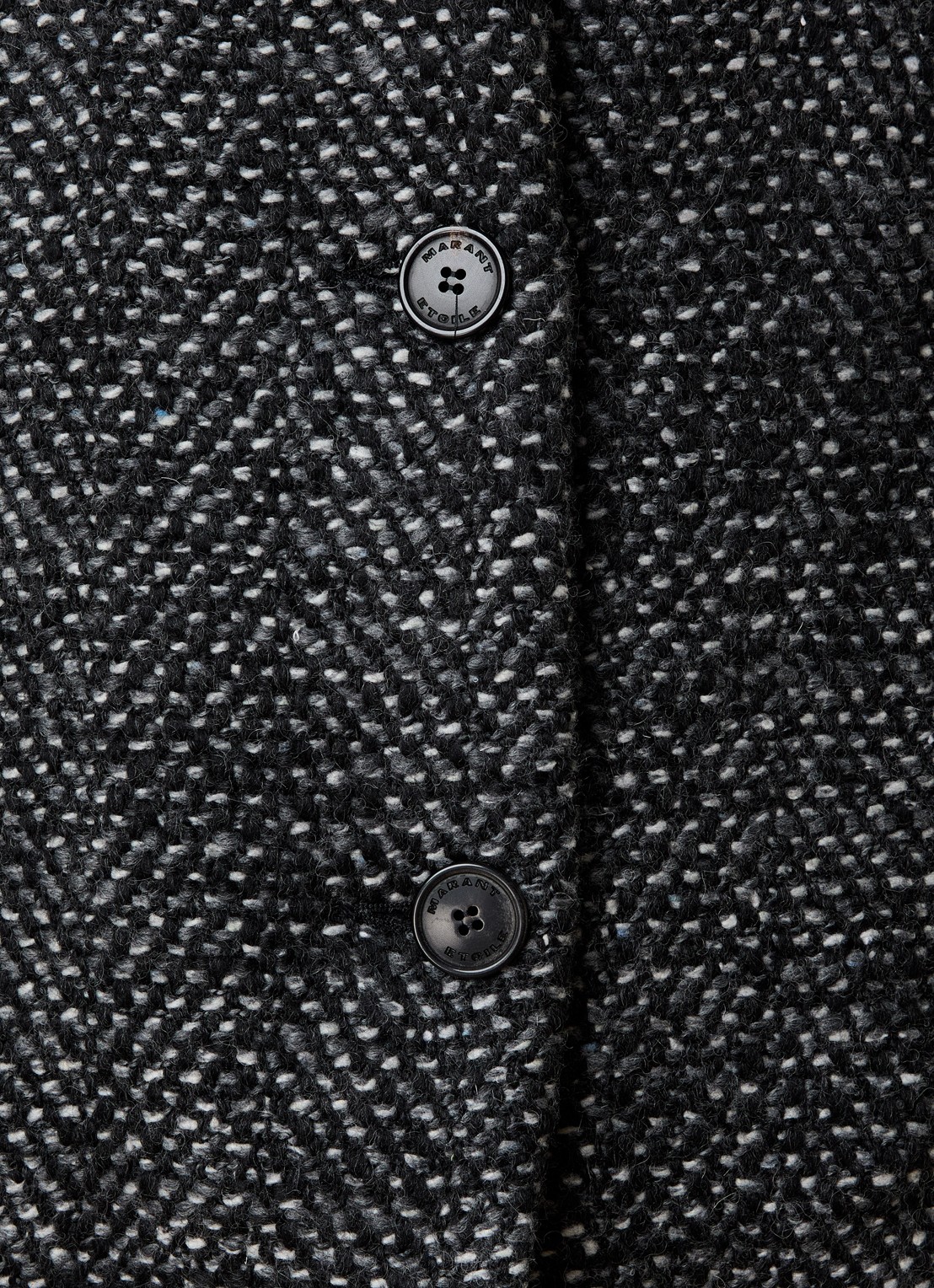 Isabel Marant Drogo jack in wolblend met steekzakken en gemêleerd dessin - detail 3 antraciet