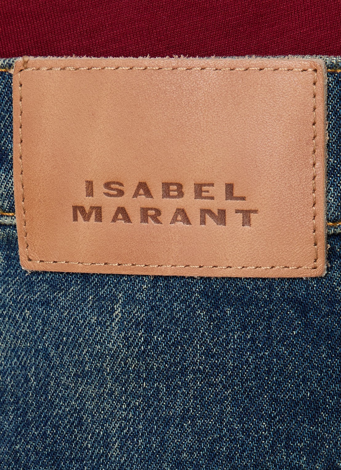 Isabel Marant Dromie high waist straight leg jeans met donkere wassing - detail 3 indigo
