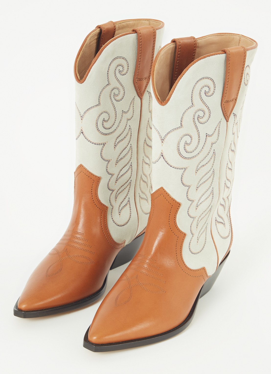 Isabel Marant Duerto cowboylaars van kalfsleer en suède - detail 3 cognac