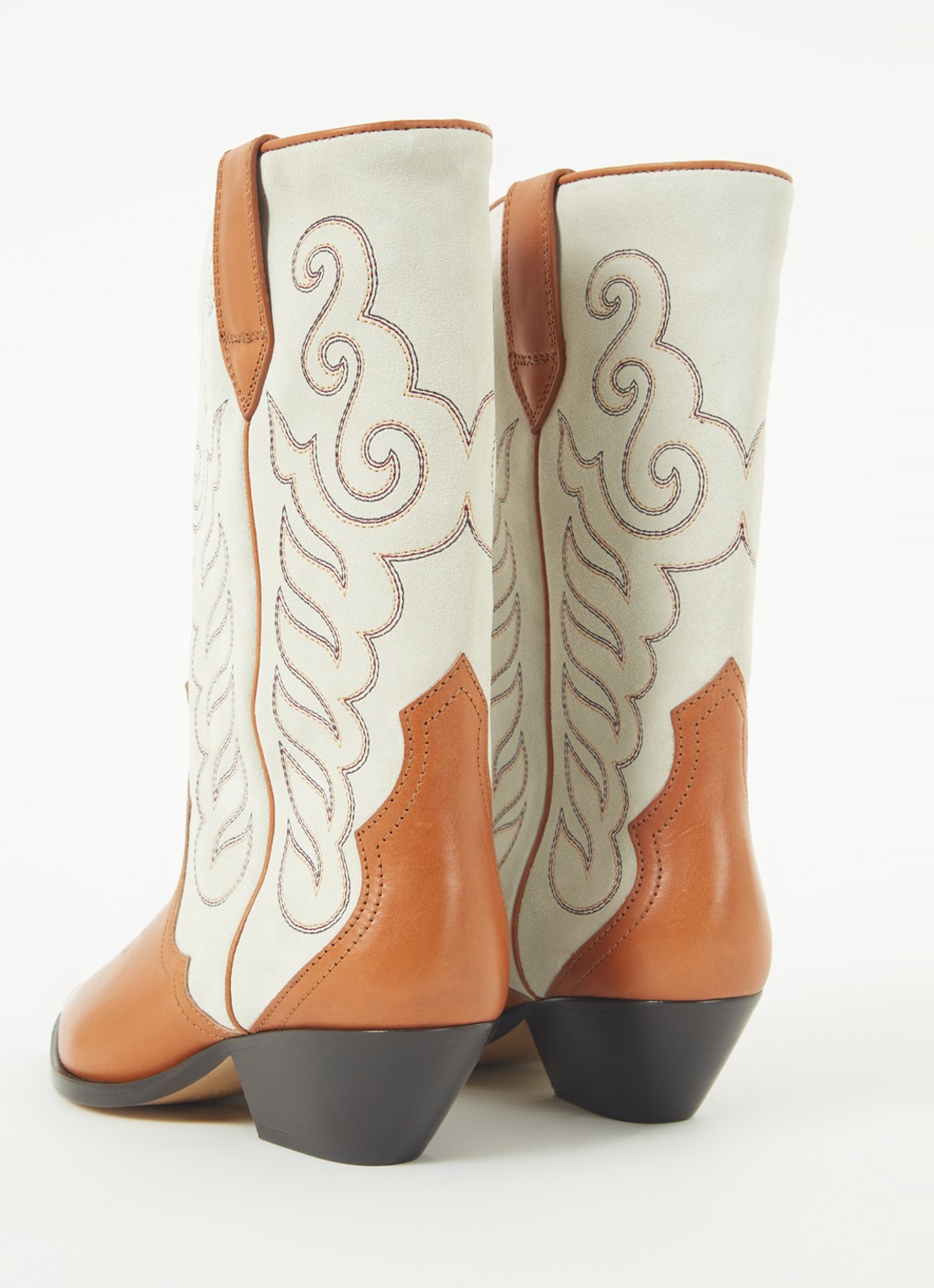 Isabel Marant Duerto cowboylaars van kalfsleer en suède - detail 4 cognac